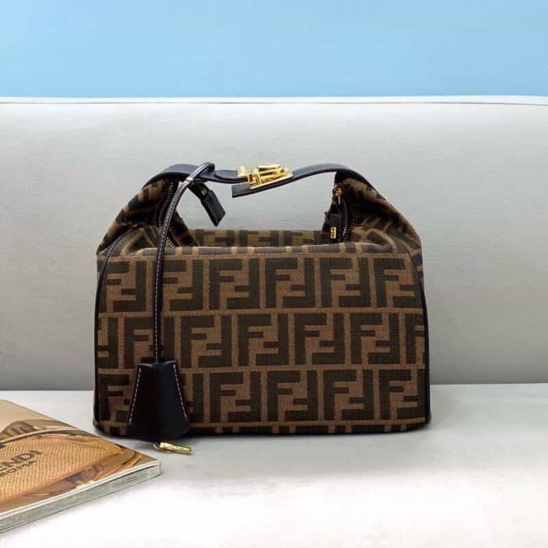 FENDI芬迪双F老花标志性款式饭盒中古包0157