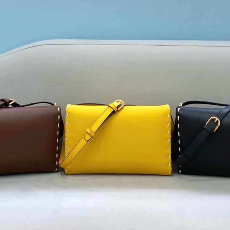 FENDI芬迪牛皮FD全新三角造型手袋8388