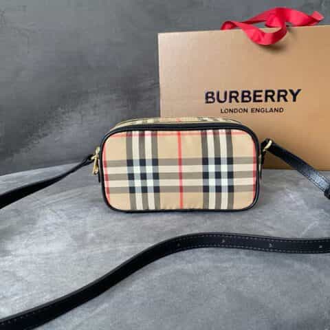 Burberry巴宝莉典藏 Vintage 复古格纹相机包