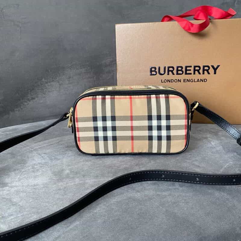 Burberry巴宝莉典藏 Vintage 复古格纹相机包