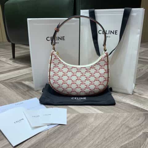 Celine思琳 Ava Bag in Triomphe Canvas 腋下包 193952红花