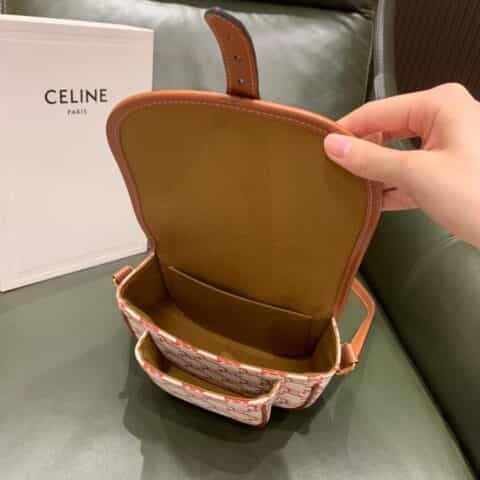 Celine思琳 Medium Folco bag 马鞍包 191502红花