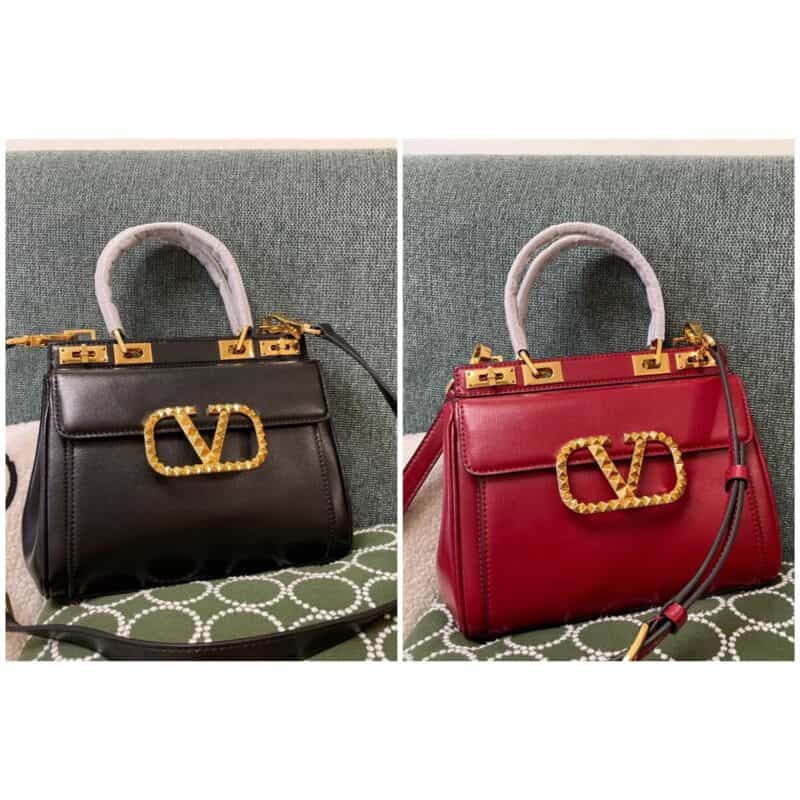 Valentino华伦天奴Garavani Rockstud Alcove 中号粒面小牛皮手袋3300