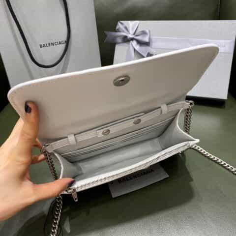 Balenciaga B wallet on chain 豆腐包 593615鳄鱼纹白色白扣
