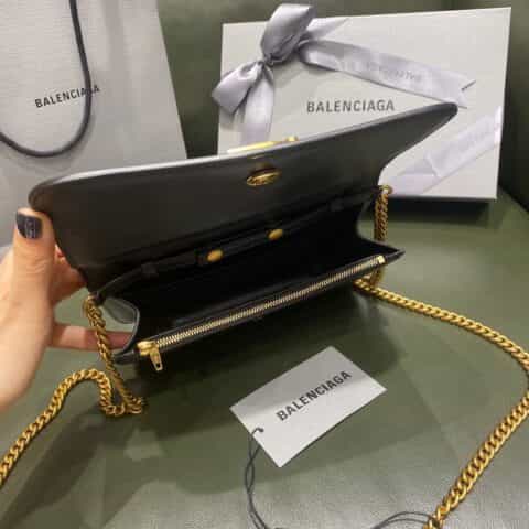 Balenciaga B wallet on chain 豆腐包 593615蜥蜴纹黑色金扣