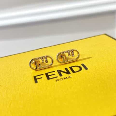 新款 FENDI芬迪F字母耳钉耳环