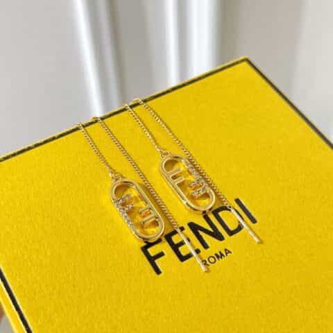 新款 FENDI芬迪F字母耳钉耳环