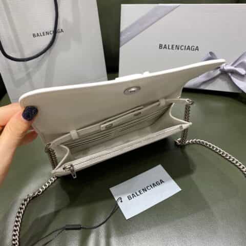 Balenciaga B wallet on chain 豆腐包 593615蜥蜴纹白色白扣