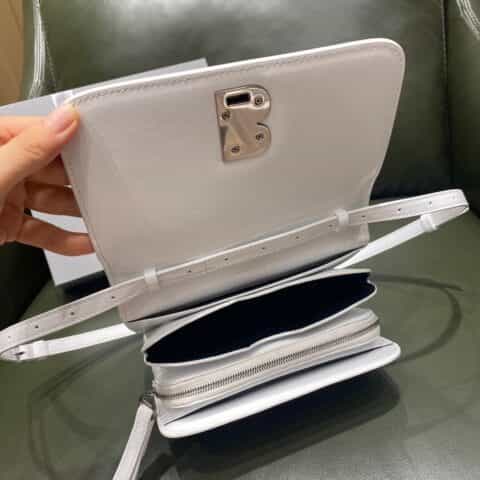 Balenciaga B.Small Bag 豆腐包 618156平纹白色银扣