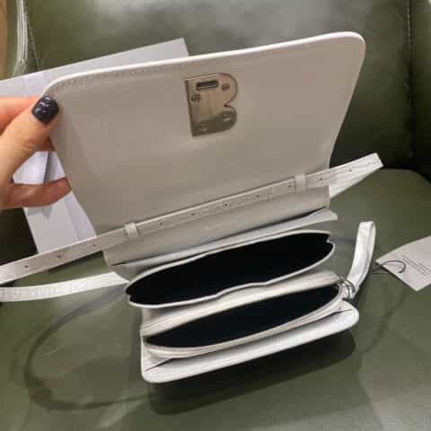 Balenciaga B.Small Bag 豆腐包 618156鳄鱼纹白色白扣