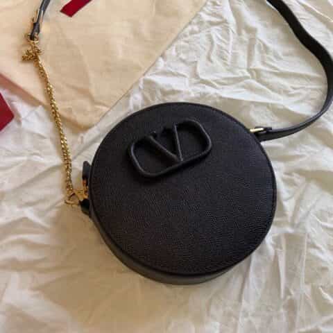 Valentino华伦天奴牛皮包面LOGO圆饼包7788