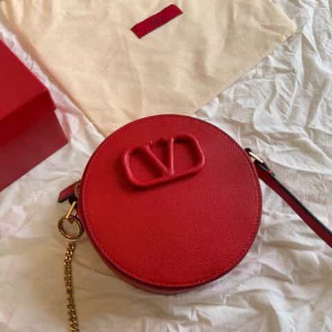 Valentino华伦天奴牛皮包面LOGO圆饼包7788