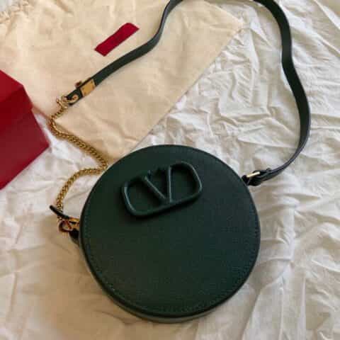 Valentino华伦天奴牛皮包面LOGO圆饼包7788
