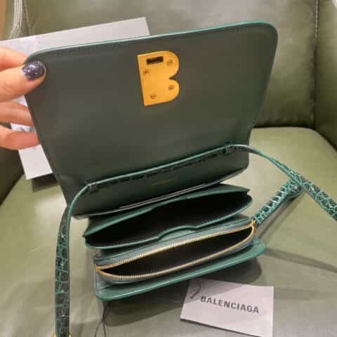 Balenciaga B.Small Bag 豆腐包 618156鳄鱼纹绿色金扣