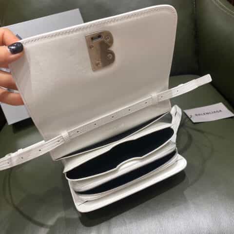 Balenciaga B.Small Bag 豆腐包 618156蜥蜴纹白色白扣