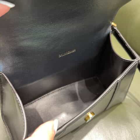 Balenciaga Hourglass XS 平纹沙漏包 592833黑色金扣