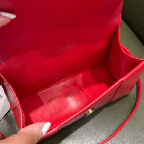 Balenciaga Hourglass XS 平纹沙漏包 592833红色金扣