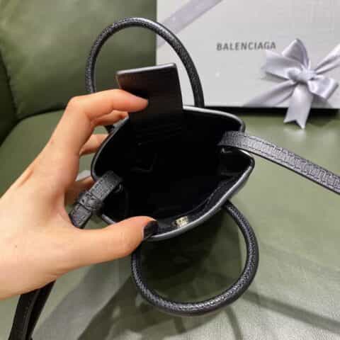 Balenciaga Shopping Bag 牛皮购物纸袋包 593826黑色