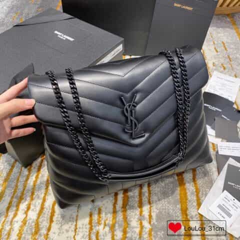 Saint laurent Ysl LouLou Y形挎包 459749黑色黑扣