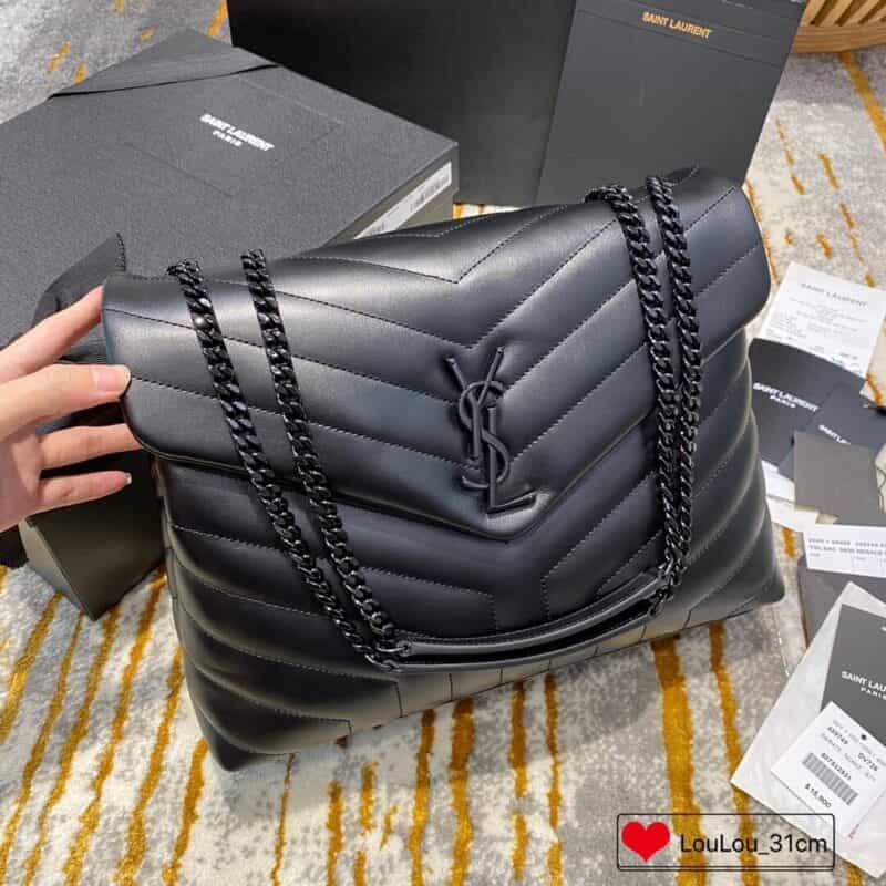 Saint laurent Ysl LouLou Y形挎包 459749黑色黑扣