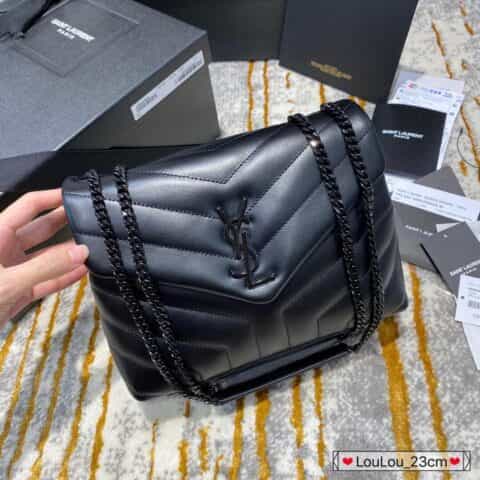 Saint laurent Ysl LouLou Y形挎包 494699黑色黑扣