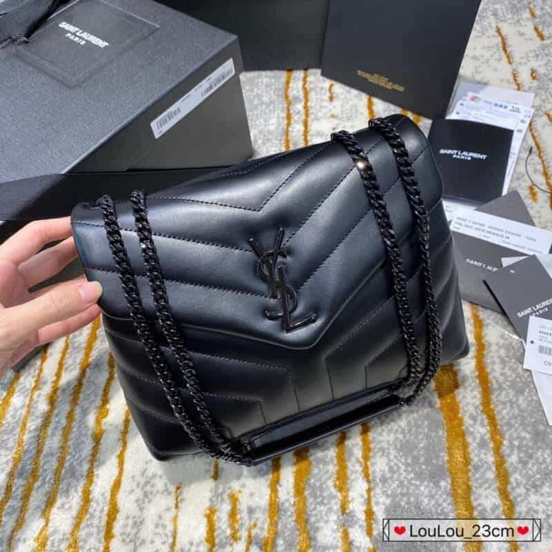 Saint laurent Ysl LouLou Y形挎包 494699黑色黑扣