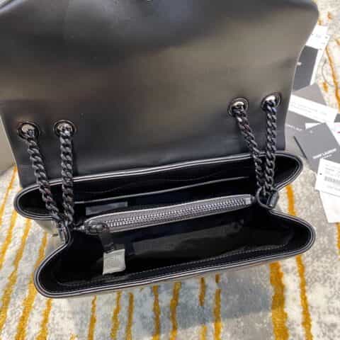 Saint laurent Ysl LouLou Y形挎包 494699黑色黑扣
