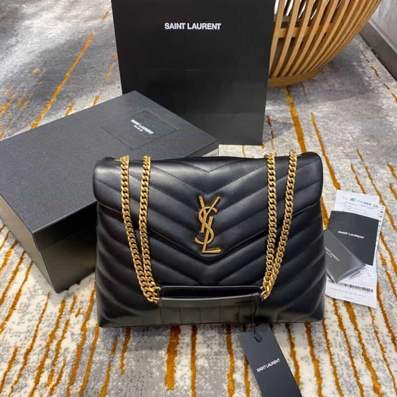 Saint laurent Ysl LouLou Y形挎包 459749黑色金扣