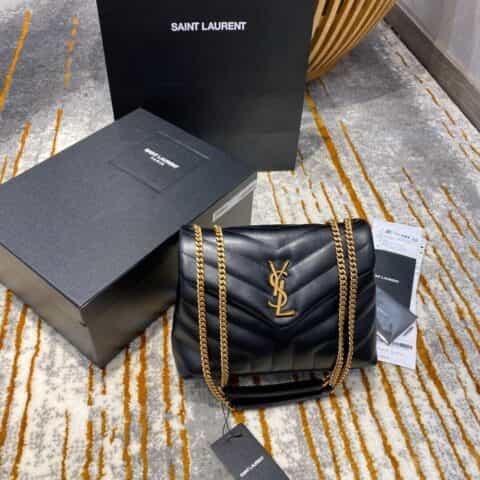 Saint laurent Ysl LouLou Y形挎包 494699黑色金扣