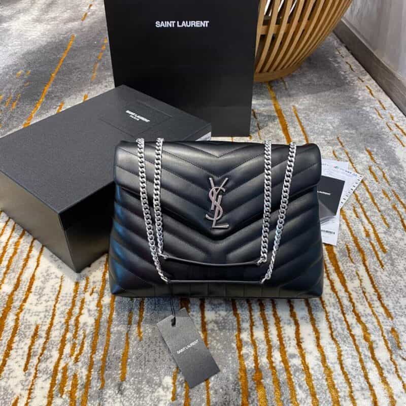 Saint laurent Ysl LouLou Y形挎包 459749黑色银扣