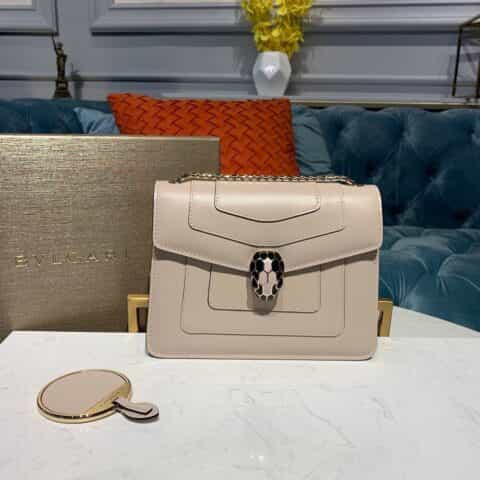 BVLGARI宝格丽马卡龙色系意大利小牛皮单层肩背包61879