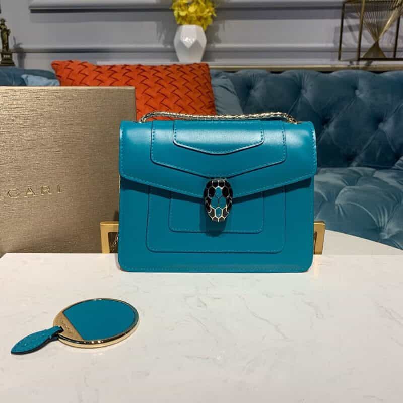 BVLGARI宝格丽马卡龙色系意大利小牛皮单层肩背包61879