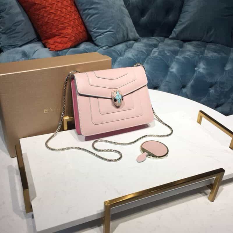 BVLGARI宝格丽马卡龙色系意大利小牛皮单层肩背包61879