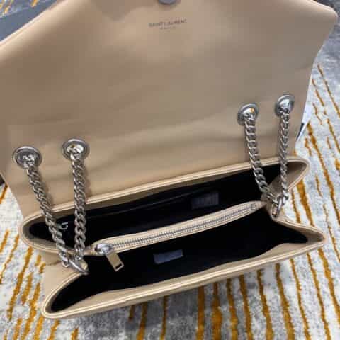 Saint laurent Ysl LouLou Y形挎包 459749杏色银扣