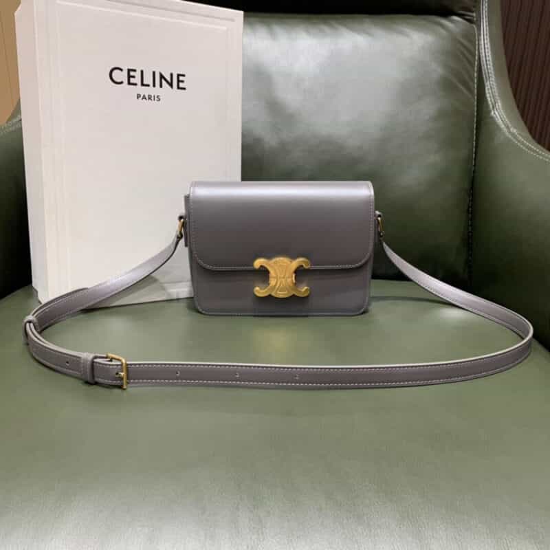 Celine思琳 Teen Triomphe Bag 188423卵石灰色