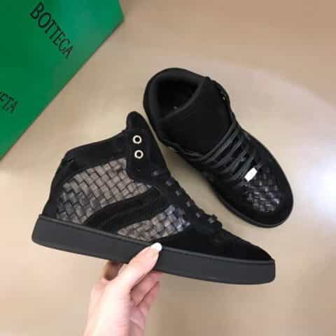 BottegaVenetaBV葆蝶家    B 家原单精品，男士秋冬高帮编织休闲鞋