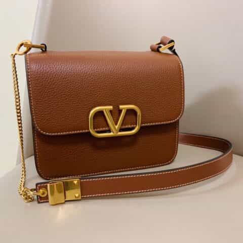 Valentino华伦天奴进口摔纹牛皮肩背包0074L