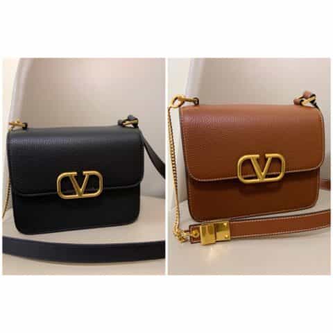 Valentino华伦天奴进口摔纹牛皮肩背包0074L