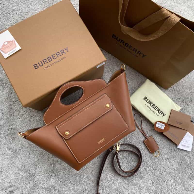 Burberry巴宝莉意大利鞣制缉明线皮革托特包