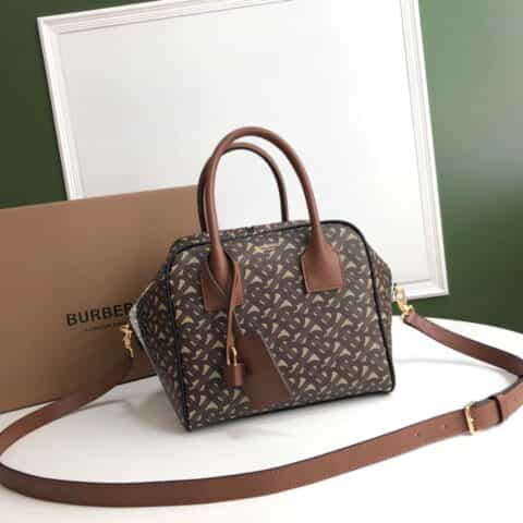 Burberry巴宝莉专属标识条纹环保帆布材质Cube - 立方包