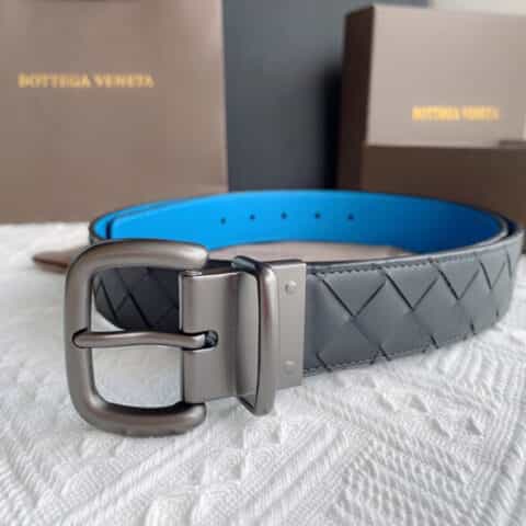 Bottega. Venetia  意大利雾面小牛皮采用编织工艺搭配针式扣头商务休闲腰带3.5cm