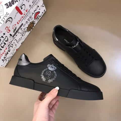 D&G杜嘉班纳   进口原版牛皮DG高端精品男士休闲运动鞋