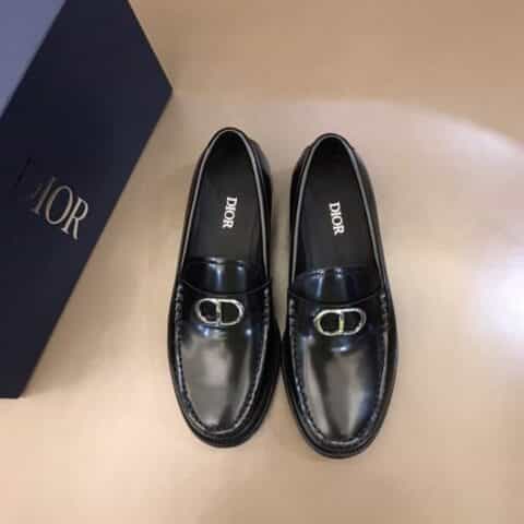 DIOR迪奥   进口帆布拼接头层牛皮男士商务休闲皮鞋