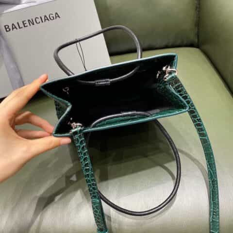 Balenciaga Shopping Bag 鳄鱼纹购物纸袋包 572411绿色