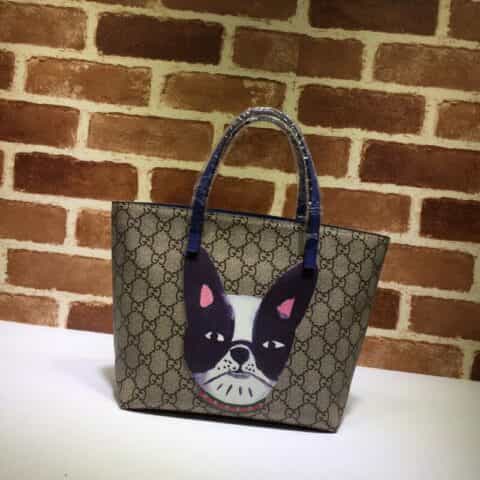 GUCCI古驰狗头图案印花购物袋410812
