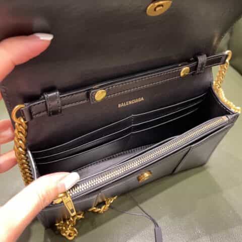 Balenciaga Hourglass 19.5 链条款沙漏包 656050平纹黑色金扣