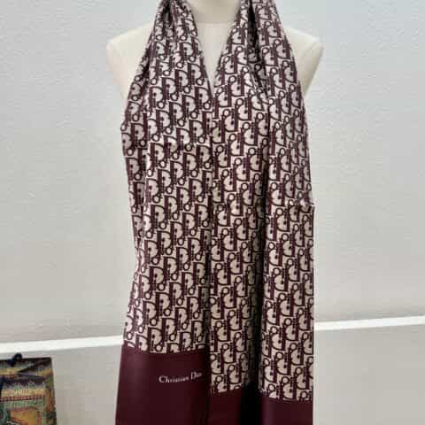 Dior迪奥100%真丝MITZAH “TOILE OBLIQUE”斜纹真丝长巾