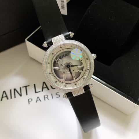 卡地卡时来运转豹子系列拱形蓝宝石镜面石英女表