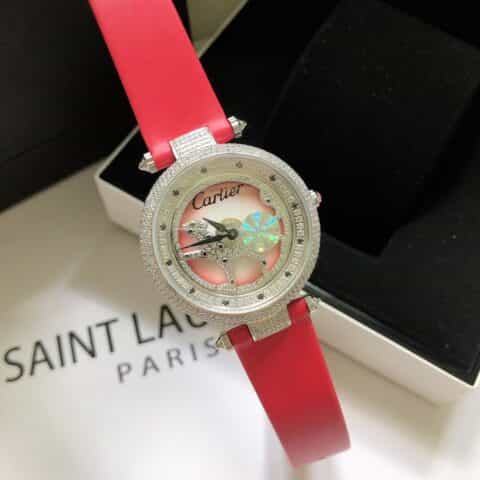 卡地卡时来运转豹子系列拱形蓝宝石镜面石英女表