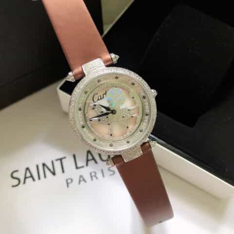 卡地卡时来运转豹子系列拱形蓝宝石镜面石英女表